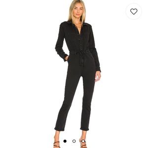 NWT PAIGE DENIM JUMPSUIT-BLACK